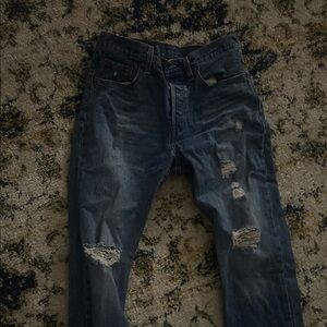 Women’s Distressed Blue Jeans